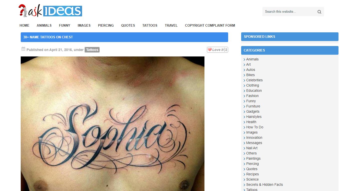 38+ Name Tattoos On Chest - AskIdeas.com